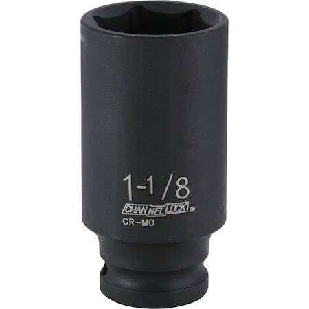 Channellock 1/2 In. Drive 1-1/8 In. 6-Point Deep Standard Impact Socket 340410